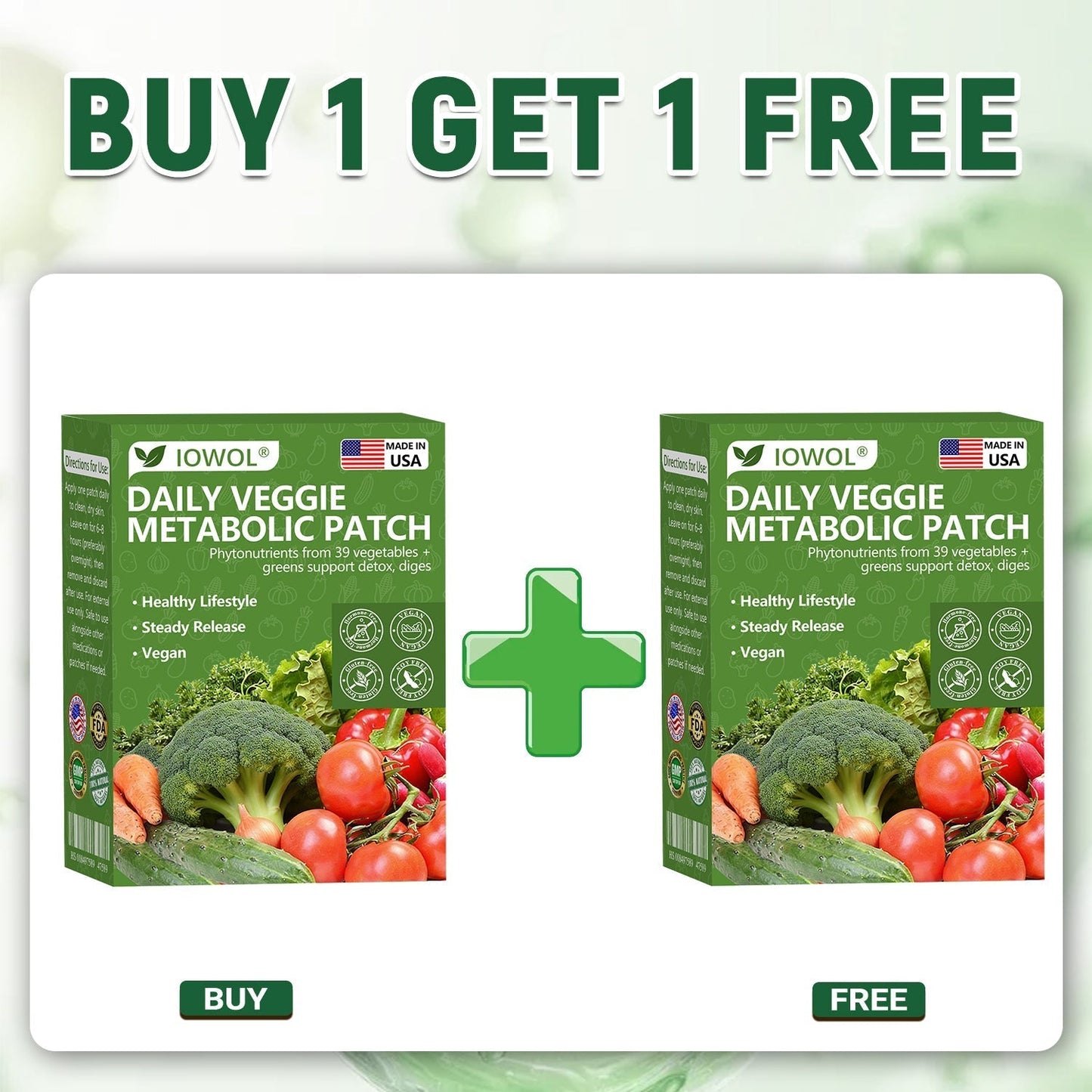 🇳🇱🥦Officiële Winkel | IOWOL® Metabolic Patch met 39 groente- en plantenextracten, ondersteunt spijsvertering, stofwisseling & energie—voor een fris gevoel.