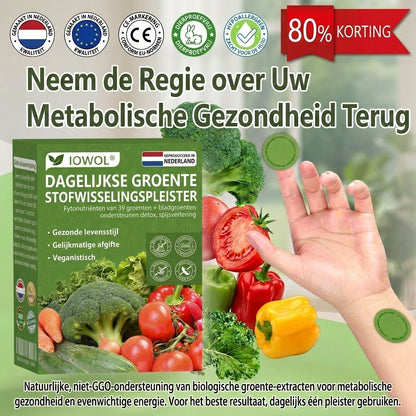 🇳🇱🥦Officiële Winkel | IOWOL® Metabolic Patch met 39 groente- en plantenextracten, ondersteunt spijsvertering, stofwisseling & energie—voor een fris gevoel.